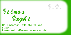 vilmos vaghi business card